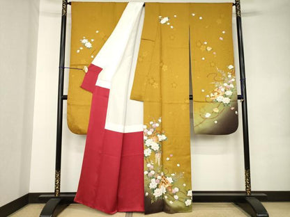 平和屋着物●豪華振袖　花鼓文　暈し染め　金彩　正絹　逸品　AABK0369ck