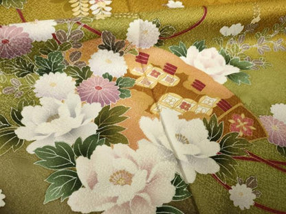 平和屋着物●豪華振袖　花鼓文　暈し染め　金彩　正絹　逸品　AABK0369ck