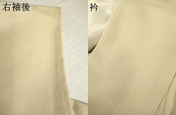 平和屋着物●豪華色留袖　風景地紋　白橡色　正絹　逸品　AABK0371ck
