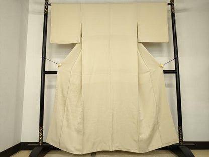 平和屋着物●豪華色留袖　風景地紋　白橡色　正絹　逸品　AABK0371ck