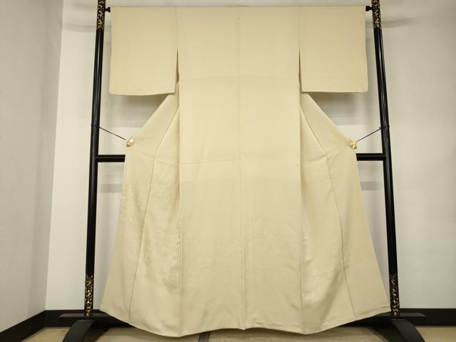 平和屋着物●豪華色留袖　風景地紋　白橡色　正絹　逸品　AABK0371ck