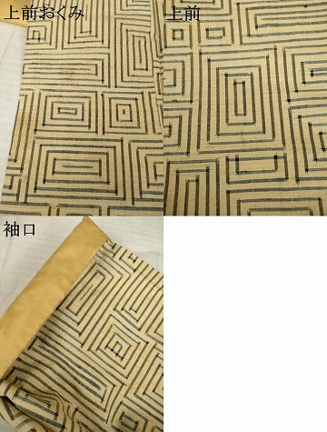 平和屋着物●上質な紬　幾何学文様　正絹　逸品　AABK0377ck