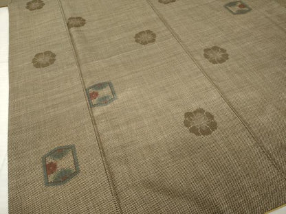 平和屋着物●本場大島紬　7マルキ　亀甲花文　正絹　逸品　AABK0381ck