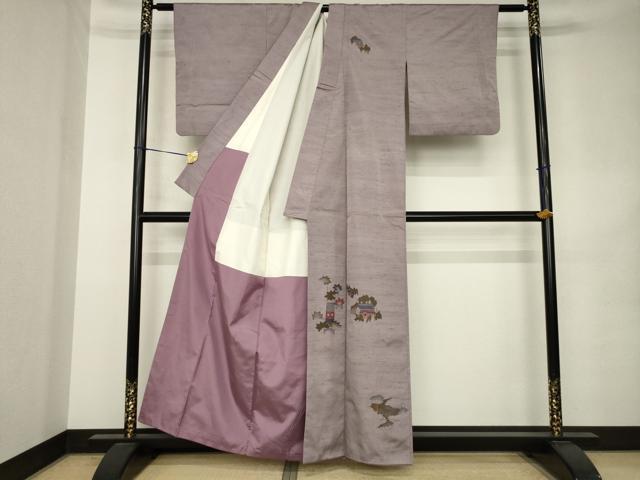 平和屋着物●京の名門・菱屋六右ェ門　紬　訪問着　風景文　正絹　逸品　AABK0382ck