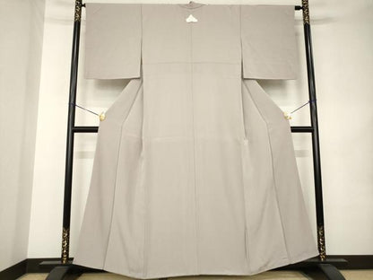 平和屋着物●上質な色無地　胡桃染色　正絹　逸品　AABK0383ck