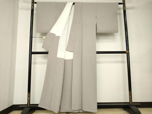平和屋着物●上質な色無地　胡桃染色　正絹　逸品　AABK0383ck