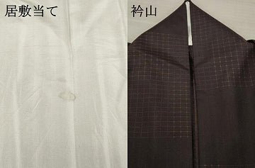 平和屋着物▽上質な紬　単衣　横段文　正絹　逸品　AABK0390ck