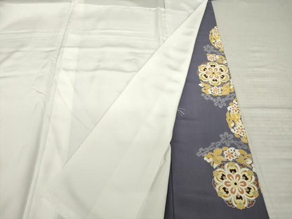 平和屋着物●豪華色留袖　駒刺繍　正倉院鳳凰花文　金彩　正絹　逸品　AABK0394ck