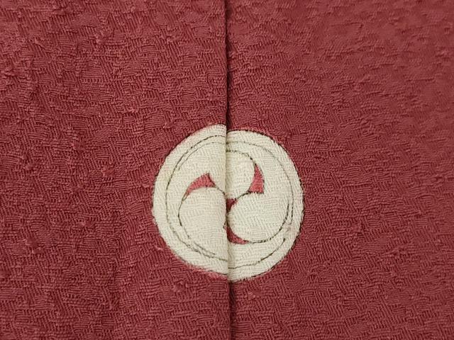 平和屋着物●本草木染作家　瑞鳳　色無地　紋意匠　葡萄茶色　正絹　逸品　AABK0396ck