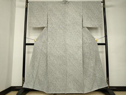 平和屋着物●大変加工の良い総絞り小紋　本疋田絞り　黒地　正絹　逸品　AABK0398ck