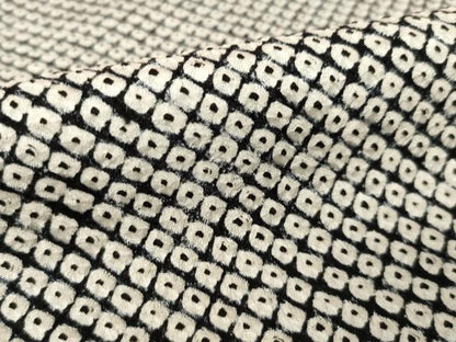 平和屋着物●大変加工の良い総絞り小紋　本疋田絞り　黒地　正絹　逸品　AABK0398ck