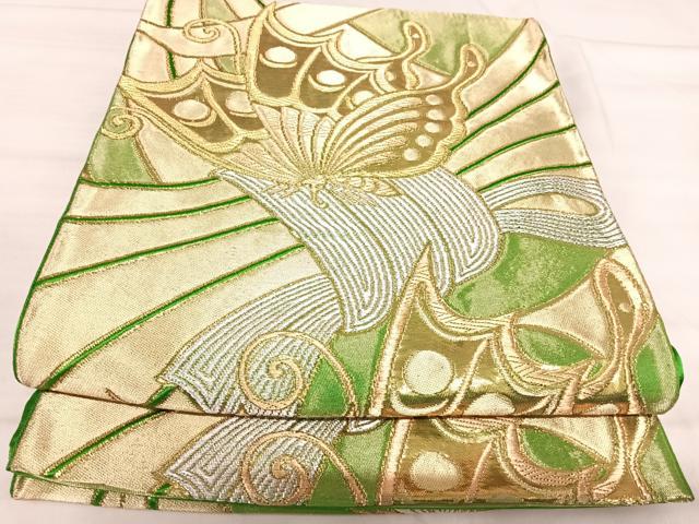 平和屋着物◎西陣　服部織物謹製　六通柄袋帯　唐織　白鳥綴子　金銀糸　正絹　逸品　AABK0404yx