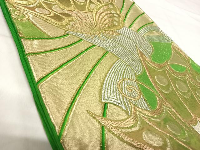 平和屋着物◎西陣　服部織物謹製　六通柄袋帯　唐織　白鳥綴子　金銀糸　正絹　逸品　AABK0404yx