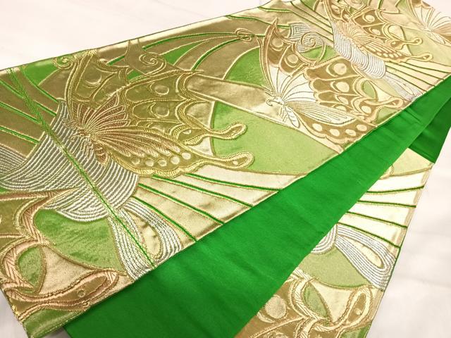 平和屋着物◎西陣　服部織物謹製　六通柄袋帯　唐織　白鳥綴子　金銀糸　正絹　逸品　AABK0404yx