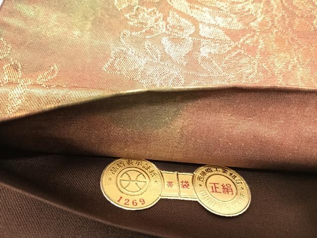 平和屋着物◎西陣　六通柄袋帯　飾花文　金糸　引箔　正絹　逸品　AABK0412yx