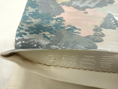 平和屋着物◎六通柄袋帯　名勝百景　洛北北山杉　銀糸　正絹　逸品　AABK0413yx