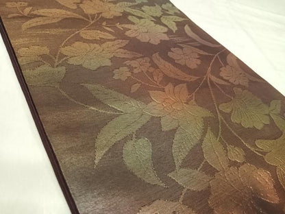 平和屋着物◎六通柄　本袋帯　更紗花文　金糸　正絹　逸品　AABK0426yx