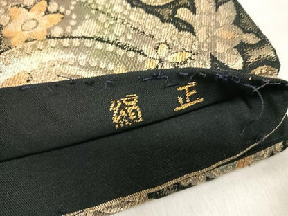 平和屋着物◎六通柄　本袋帯　飾花文　金銀糸　正絹　逸品　AABK0441yx
