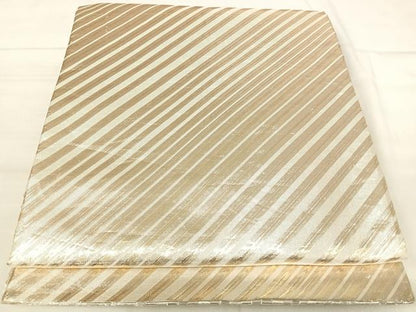 平和屋着物◎両面全通柄袋帯　斜縞　金銀糸　正絹　逸品　AABK0442yx