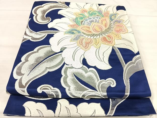 平和屋着物◎両面六通柄袋帯　唐織　更紗花文　金銀糸　正絹　逸品　AABK0450yx