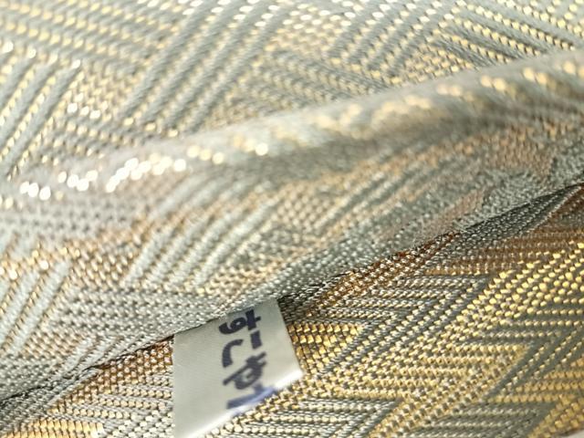 平和屋着物◎両面全通柄袋帯　唐織　吉祥花鳥丸文　金糸　正絹　逸品　AABK0464yx