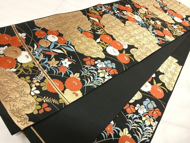 平和屋着物○六通柄袋帯 唐織 蜀江花文 金糸 正絹 逸品 DAAU5486ps
