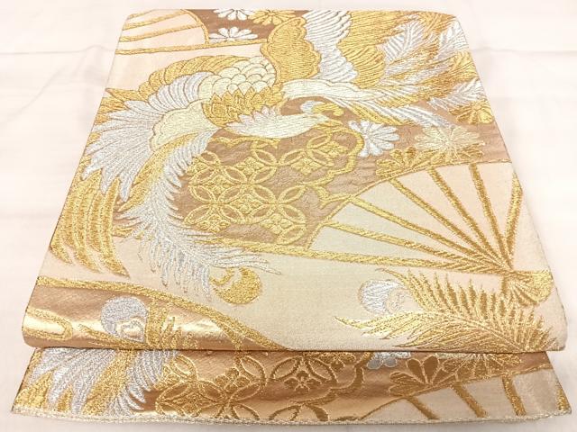平和屋着物◎六通柄袋帯　鳳凰花文　金銀糸　正絹　逸品　AABK0478yx