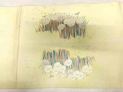 平和屋着物◎六通柄袋帯　唐織　草花文　金銀糸　正絹　逸品　AABK0483yx