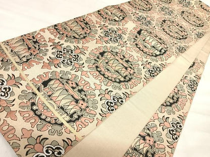 平和屋着物◎六通柄　京本袋帯　唐織　帆掛け船　金糸　正絹　逸品　AABK0493yx