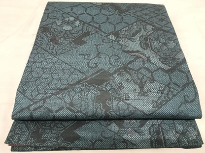 平和屋着物◎全通柄袋帯　花唐草文　創作　正絹　逸品　AABK0503yx