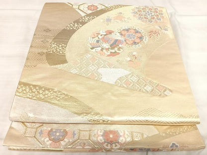 平和屋着物◎六通柄袋帯　唐織　鳳凰花文　金銀糸　正絹　逸品　AABK0509yx