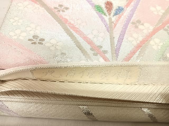 平和屋着物◎九百佐賀錦　六通柄袋帯　舞花文　銀糸　正絹　逸品　AABK0516yx