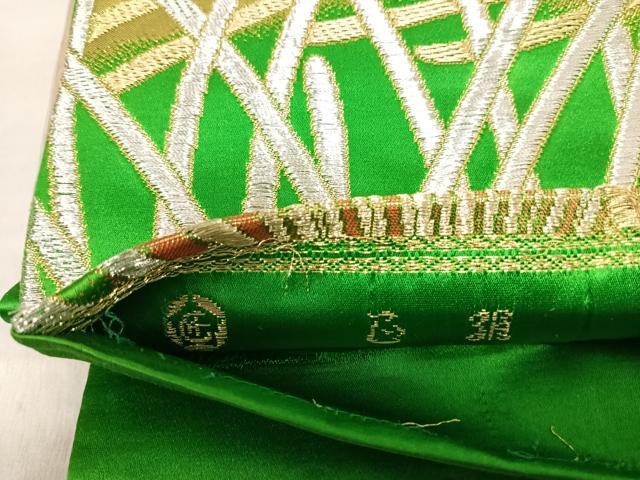 平和屋着物◎六通柄袋帯　松葉　金銀糸　正絹　逸品　AABK0520yx