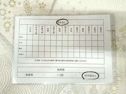 平和屋着物◎六通柄袋帯　唐織　切り嵌め花文　金銀糸　正絹　逸品　AABK0522yx