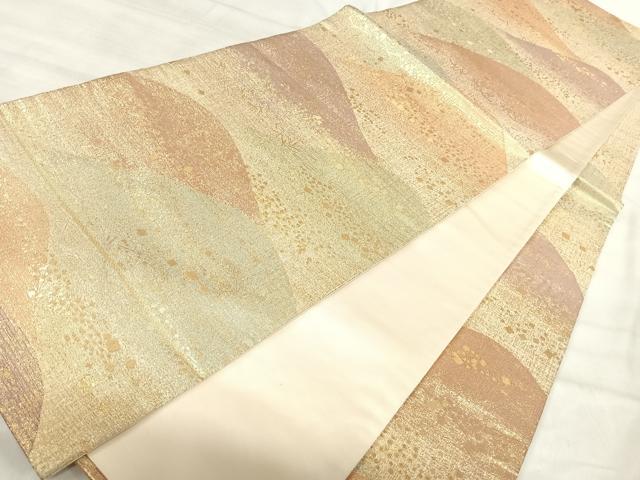 平和屋着物◎六通柄袋帯　遠山箔散らし文　金糸　正絹　逸品　AABK0523yx