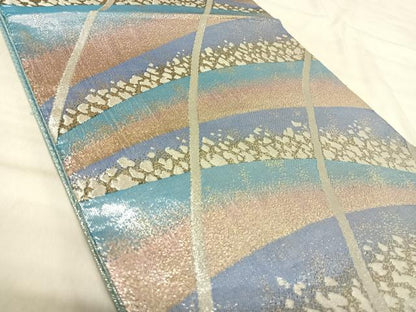 平和屋着物◎佐賀錦　六通柄袋帯　箔散らし文様　金銀糸　正絹　逸品　AABK0531yx