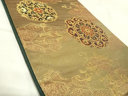 平和屋着物◎六通柄袋帯　唐織　正倉院花文　金糸　引箔　正絹　逸品　AABK0535yx