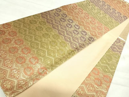 平和屋着物◎六通柄袋帯　有栖川文様　金糸　正絹　逸品　AABK0558yx