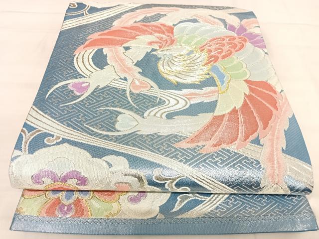 平和屋着物◎六通柄袋帯　鳳凰花文　金銀糸　正絹　逸品　AABK0563yx