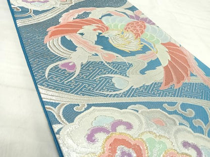 平和屋着物◎六通柄袋帯　鳳凰花文　金銀糸　正絹　逸品　AABK0563yx