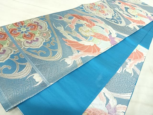 平和屋着物◎六通柄袋帯　鳳凰花文　金銀糸　正絹　逸品　AABK0563yx