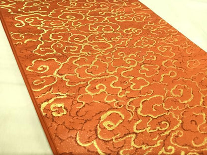 平和屋着物◎六通柄袋帯　雲文　金糸　正絹　逸品　AABK0567yx