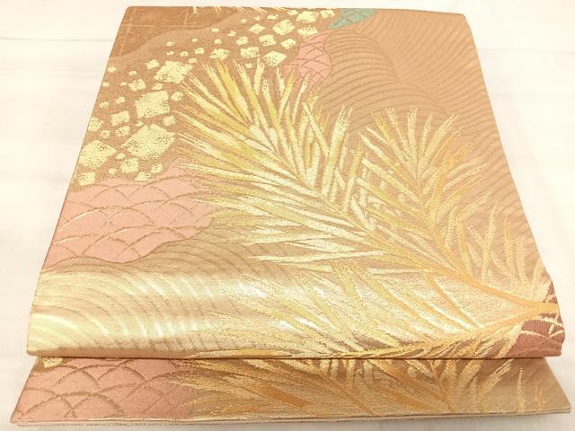 平和屋着物◎西陣　六通柄袋帯　琳派百選　金糸　反端付き　正絹　逸品　AABK0570yx