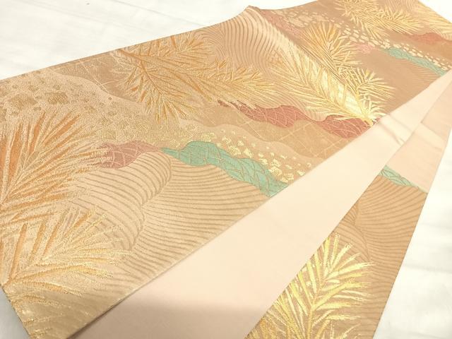 平和屋着物◎西陣　六通柄袋帯　琳派百選　金糸　反端付き　正絹　逸品　AABK0570yx