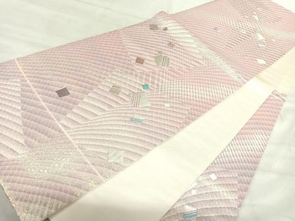 平和屋着物◎六通柄袋帯　散らし紋様　銀糸　正絹　逸品　AABK0572yx
