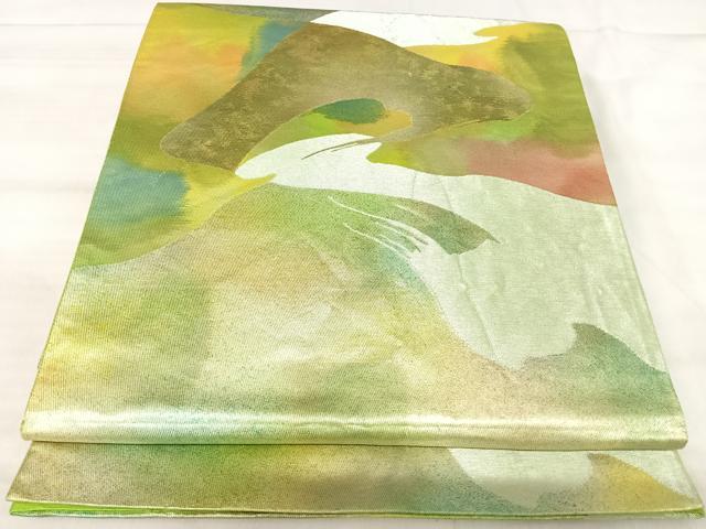 平和屋着物◎六通柄袋帯　流水文　金銀糸　引箔　正絹　逸品　AABK0583yx