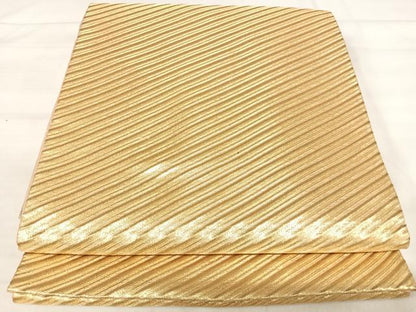 平和屋着物◎全通柄袋帯　斜縞　金糸　正絹　逸品　AABK0593yx
