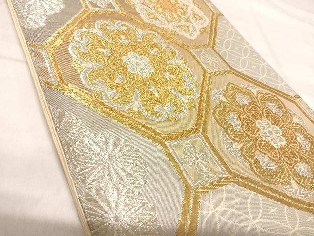 平和屋着物◎六通柄袋帯　蜀江花文　金銀糸　正絹　逸品　AABK0598yx