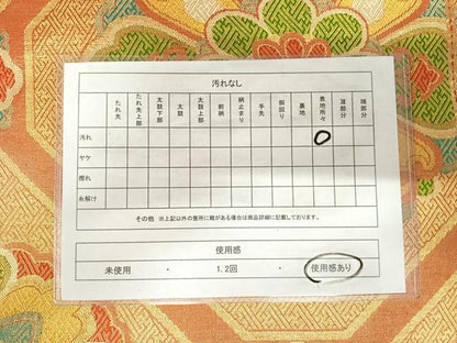 平和屋着物◎佐賀錦　六通柄袋帯　蜀江花文　金糸　正絹　逸品　AABK0599yx