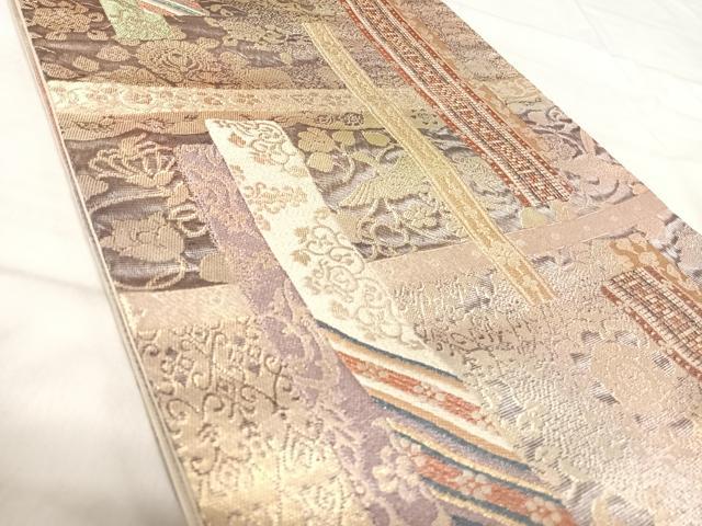 平和屋着物◎六通柄袋帯　鳥獣花文　金糸　正絹　逸品　AABK0607yx